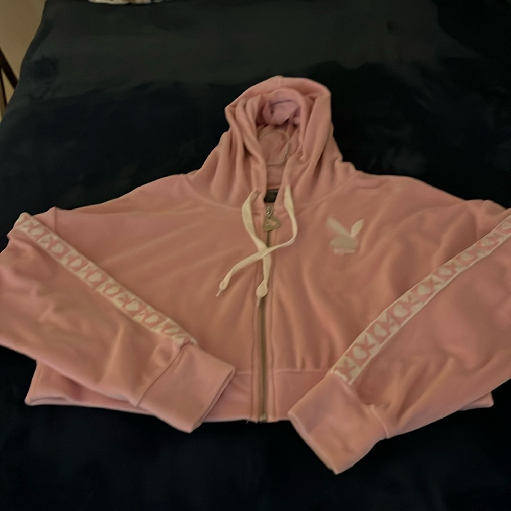 Vintage cropped playboy hoodie